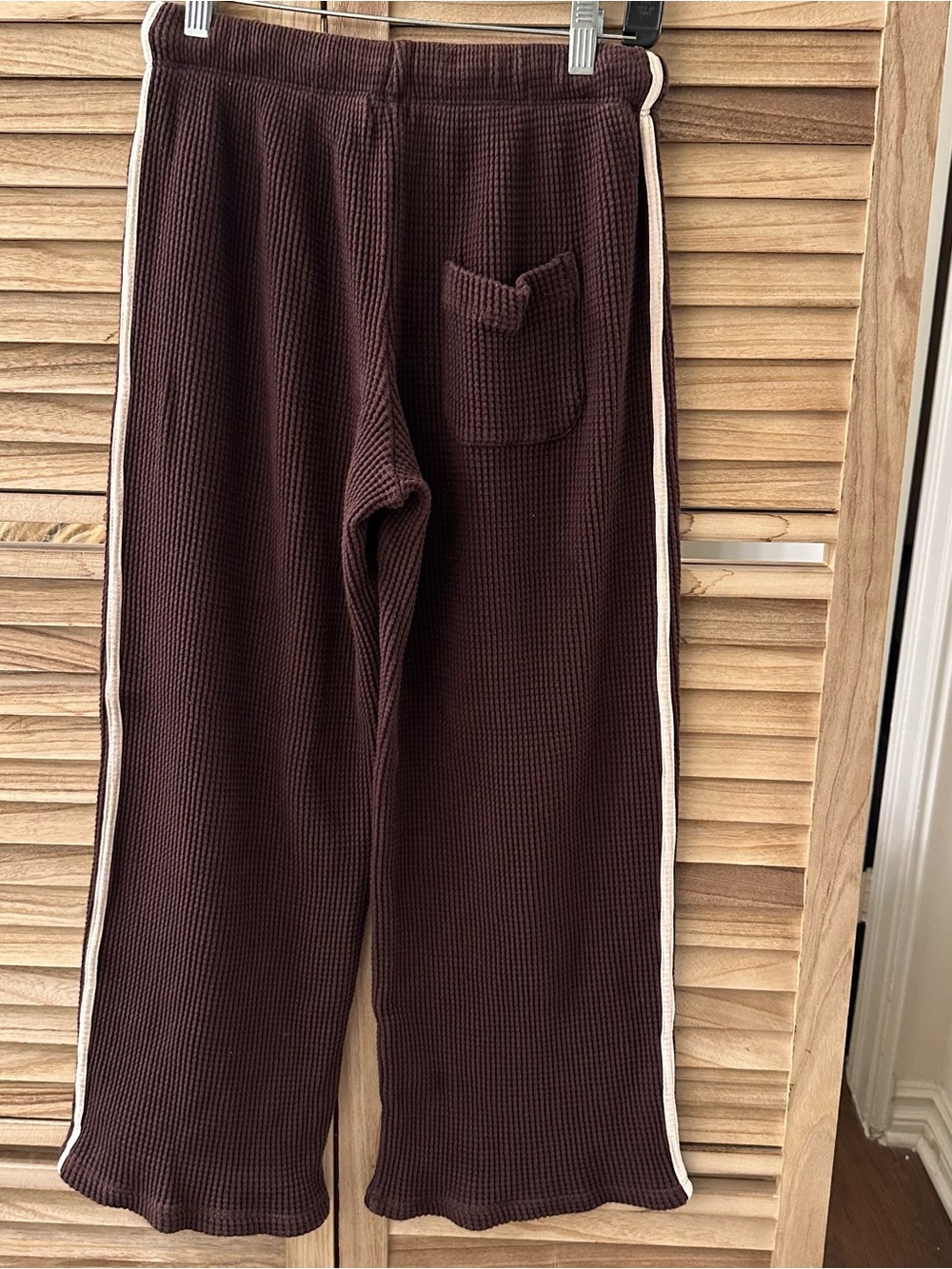 DONNI. The Thermal Crop Stripe Pants in Espresso size XS - Picture 6 of 9